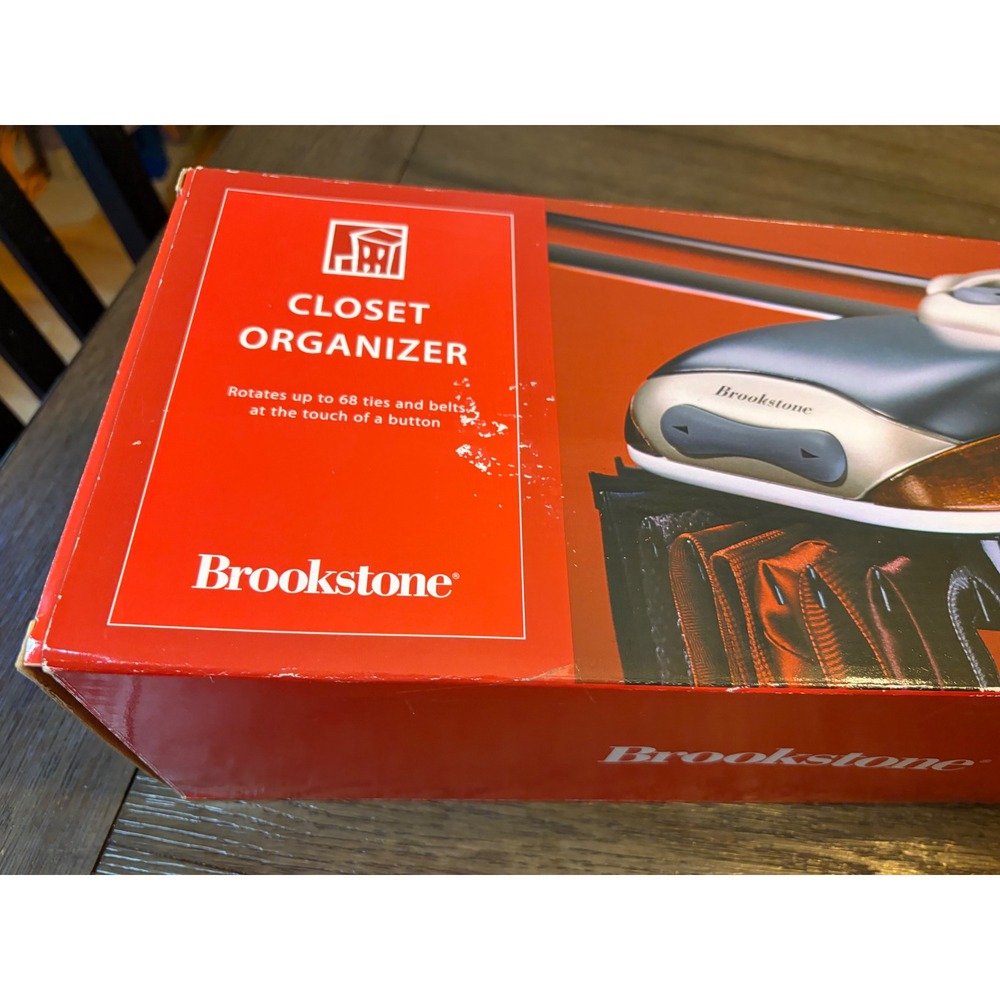 Brookstone Motorized Closet Organizer Mens OS Tie Belt Rack Rotating Light Grey
